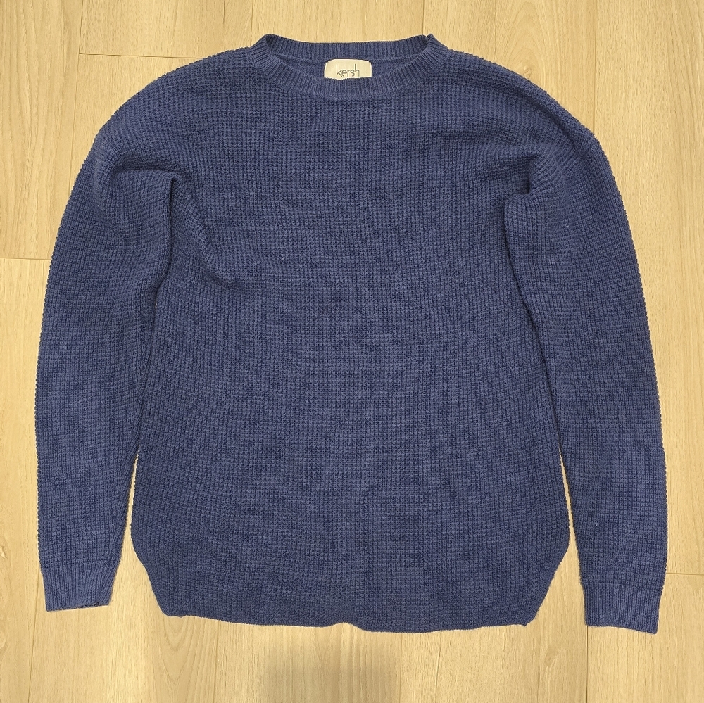Kersh royal blue wool rich blend knit sweater size small